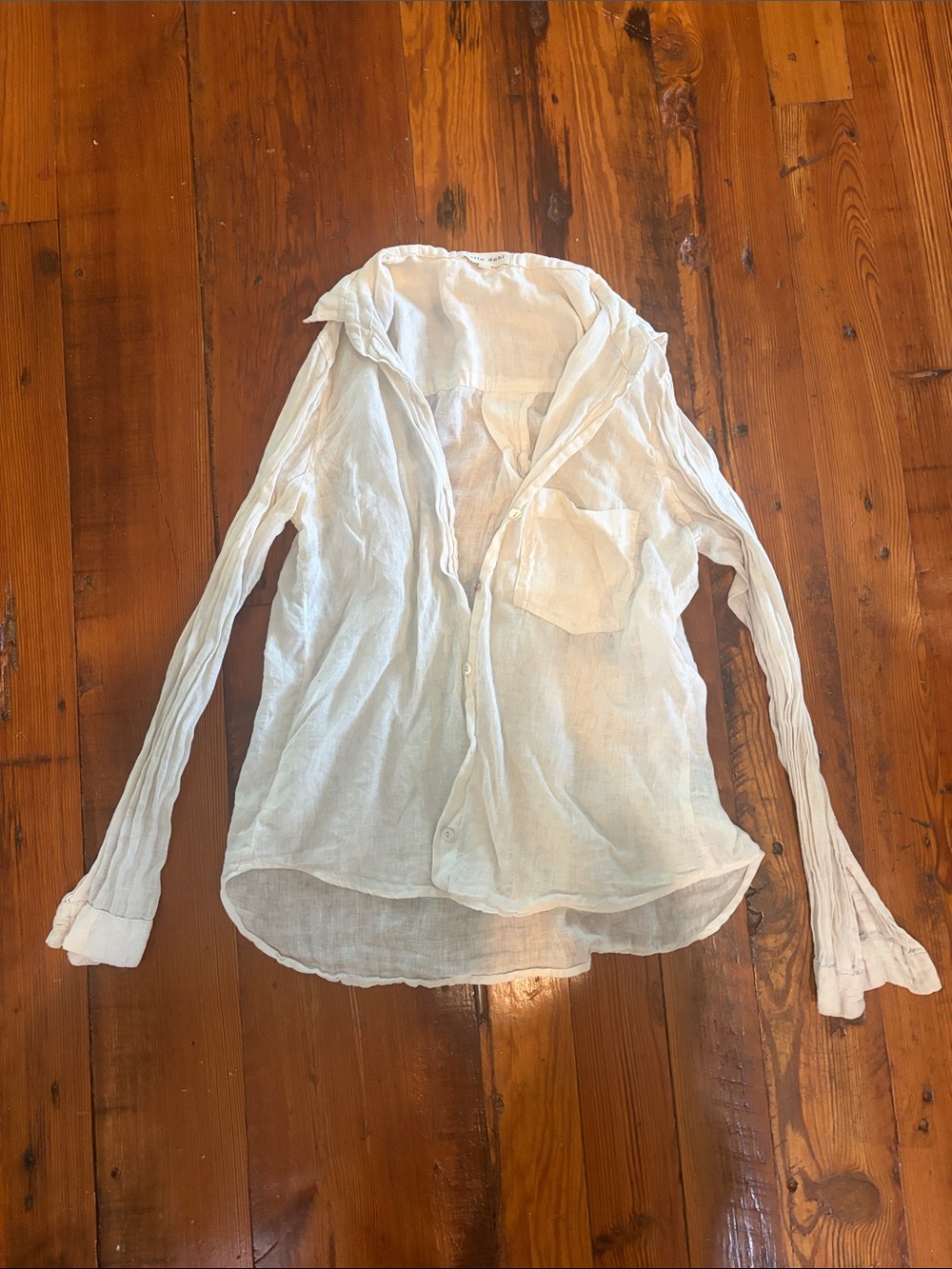 Lightweight White Linen Shirt - Long Sleeve Button Down. Beachwear or Casualwear